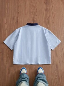 NORVETH Spring/Summer Men's Casual Printed Shirt - Blue - View 2
