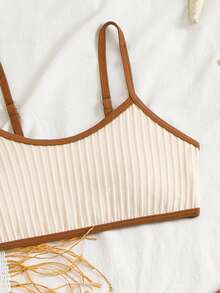 SHEIN 3 件套女童比基尼套装，特殊面料，夏季海滩 - 彩色 - 查看 4