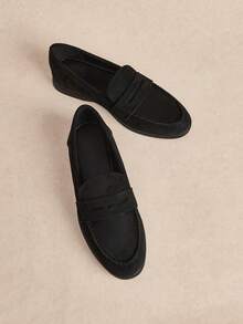 Rosivie Women's Flat Round Toe Slip-On Shoes, Suitable For Daily Casual Wear And Office - Graphite Black - View 7