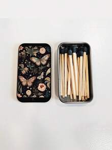 1PC Mini Vintage Metal Matchbox Witch Butterfly Pattern Matches Not Included Compact Durable Portable Retro Decorative Gift Box For Friends Party - Multicolor - View 3
