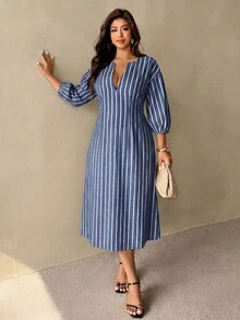 Auralis Plus Size Minimalist Elegant Light Blue Colorblock Beach Club Date Night Formal Rodeo Vacation Dress Summer - Blue - View 2