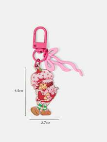Strawberry Shortcake X SHEIN 1PC Rose Red Bow Keychain Earphone Pendant Decorative Accessories Bag Pendant - Multicolor - View 6