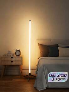 Theme Remote Control LED Floor Lamp, Multi-Color Mode, Infrared Induction-USB Powered Asian Style Standing Lamp, Plastic Lampshade, Suitable For Game Room Decoration, Holiday Gifts, Battery-Powered Atmosphere Lighting - RGB-iC - View 1