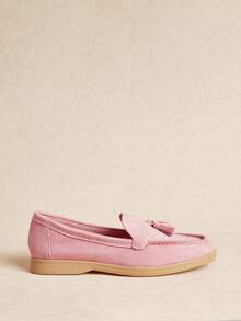 Rosivie Women's Light Pink Round Toe Flat Slip-On Shoes, Suitable For Daily Casual Wear, Office And Outdoor Activities - Dusty Pink - View 7