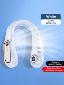 Teckwe Portable And Wearable Bladeless Neck Hanging Fan With LED Digital Display Screen,5-Speed Speed Regulation, Low Noise, Air Circulation, Essential For Students, Office Workers, Outdoor Sports Travel, Summer, Portable Fan, TPC Charging, Built-In 1200mAh - multicolor - View 11