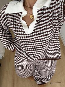 POPSWAY Women's Striped Knit Sweater Set, New Autumn/Winter - Multicolor - View 4