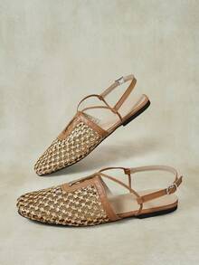Styleloop Señoras, Uñas de Sauce, Hebillas, Zapatos Planos. - Camel - Ver 12