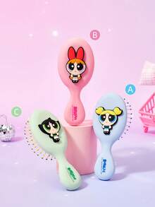 THE POWERPUFF GIRLS X Joivida Inflatable Cushion Comb, Fun And Cute Cartoon Design, Lightweight Travel Comb Suitable For Home And Trips, Perfect Gift For Friends And Holidays - The Powerpuff Girls - View 1