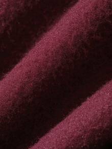 DAZY Burgundy Fleece Sweatshirt Fabric Long Sleeve Ribbed Cuff & Hem Design Letter Print Pullover Sweatshirt For Men Fall - Burgundy - View 7