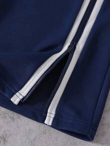SHEIN Coolqubz Tween Boy Fashion Casual Wide Leg Loose Elastic Waist Sweatpants - Blue - View 4