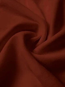 SHEIN LUNE 女款對比色V領短袖上衣與彈性腰口袋休閒短褲2件套，度假風鐵鏽橘色夏季套裝 - 橘色 - 查看 7
