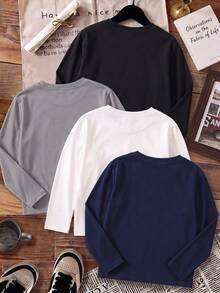 4 piezas de camisetas para niños preadolescentes - Multicolor - Ver 2