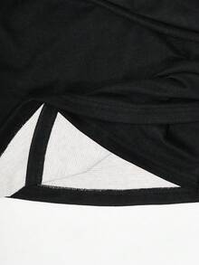 Miaspire Blusas elegantes, cruzadas con cuello en V, blusas sociales para el trabajo, alta elasticidad, cálidas y suaves, negras, ajuste ceñido con fruncido, para oficina y fiestas, ropa de otoño e invierno - Negro - Ver 3