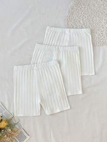 SHEIN 3 piezas Camiseta interior para niñas preadolescentes - Blanco - Ver 2