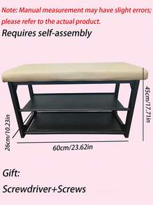 1PC Upholstered Shoe Changing Bench,Double Layer Open Shoe Rack With Cushioned Seat,Breathable Shoe Storage Bench,Sturdy Shoe Stool For Entryway Hallway Apartment Small Home - Multicolor - View 14