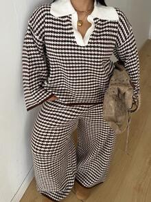 POPSWAY Women's Striped Knit Sweater Set, New Autumn/Winter - Multicolor - View 5