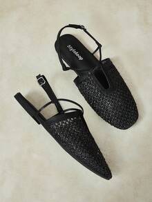 Styleloop Ladies, Willow Nails, Buckles, Flat Shoes. Fall Shoes - Graphite Black - View 10