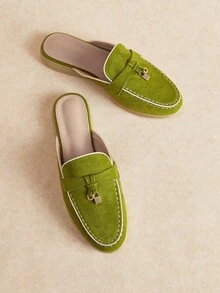Rosivie Women's Daily Travel Versatile Fashion Casual Mules Flats - Green - View 7