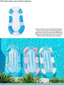 1 cái đệm nổi bơm hơi trong suốt họa tiết sequin, giường nổi có ống khí gấp gọn, phao nổi đa năng cho bể bơi dành cho người lớn, nghỉ dưỡng thư giãn - Giường nổi trong suốt - Xem 13