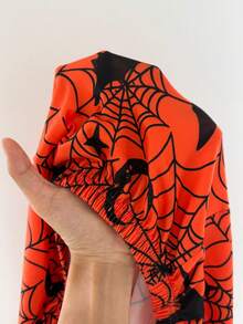 ZzzCrew Set Camisole dan Celana Panjang Slim Fit Motif Kelelawar & Laba-laba Halloween untuk Wanita - Hitam - View 7