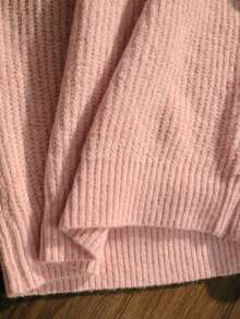 MOTF WOMEN'S PREMIUM LAZY HOLLOW KNIT SOFT VERSATILE TOP EARLY SPRING SWEATER - Pink - View 9