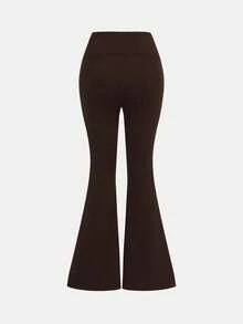 SHEIN Girlism 青少年女孩 2件套 立領拉鍊純色長袖上衣與長褲休閒運動時尚套裝 - 棕色 - 查看 9