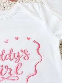 SHEIN 新生女嬰攝影道具 1個月大女嬰拍照套裝 連身褲 附蓬蓬裙與蝴蝶結髮帶 新生兒洗禮禮物 - 彩色 - 查看 7