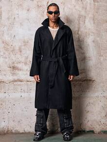 Skyrend Men's Solid Color Minimalist Casual Long Sleeve Windbreaker, Autumn/Winter Fall/Autumn/Winter Grunge - Black - View 7