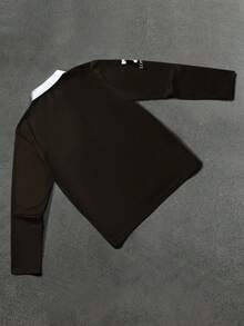 STYNVO 男士騎士字母圖案印花半門襟鈕扣 Polo 衫 - 咖啡棕 - 查看 2