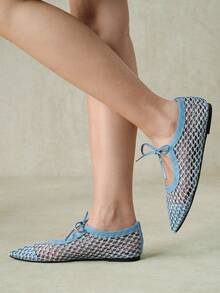 Styleloop Ladies, Willow Nails, Buckles, Flat Shoes. - Light blue - View 12
