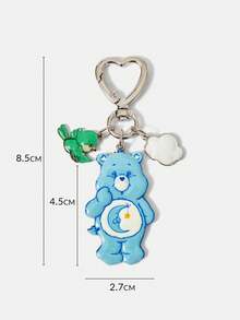 SHEIN X Care Bears 新款創意卡通可愛休閒鑰匙圈，IP聯名設計，可愛個性化，簡約大方，亦可作為飾品使用 - 淺藍色 - 查看 5