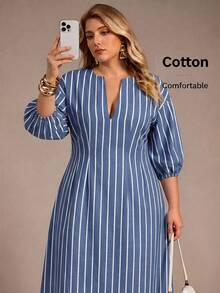 Auralis Plus Size Minimalist Elegant Light Blue Colorblock Beach Club Date Night Formal Rodeo Vacation Dress Summer - Blue - View 1