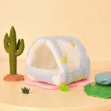 1Pc Thickened Fleece Four Seasons Pet Cotton Nest, Warm Fluffy Sleeping Hut For Hamsters, Golden Bears, Mini Rabbits, Parrots And Other Small Animals - multicolor - View 5