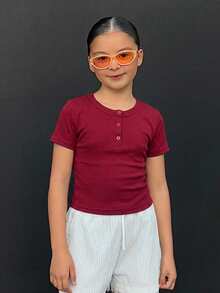 DAZY Round Neck Pullover Fitted Basic Sleeveless Tank Top For Girls (Large) - Burgundy - View 6