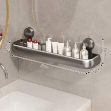 Suction Cup Bathroom Storage Rack, No-Drilling Bathroom Sink Wall-Mounted Toilet Storage Shelf, Bathroom Toilet Handwashing Station Storage Rack. - A - View 9