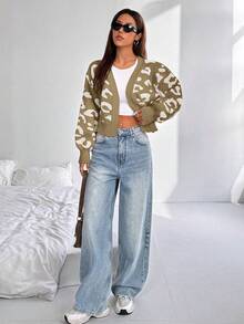 SHEIN Unity 女款全印花休閒百搭日常穿著開襟衫 - 彩色 - 查看 4