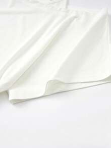 Olithes Women's Solid Color Casual Versatile Daily Wear 2 In 1 T-Shirt - White - View 5