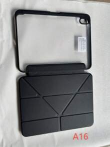 1 Buah Casing Akrilik Lipat Y Warna Solid untuk Air Generasi ke-5/ke-9/A16 dengan Slot Pena, Fitur Tidur dan Bangun Otomatis, Penyangga Multi-Sudut, Kulit PU Hitam - Hitam - View 18