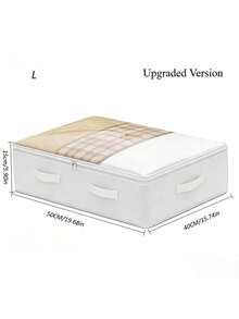 1PC Large Storage Organizer Bag Heavy Duty Non Woven Fabric With Clear Window Multi Layer Clothes Storage Box For Closet Under Bed Travel Space Saving Vertical Organizer For Home Bedroom - White - View 8