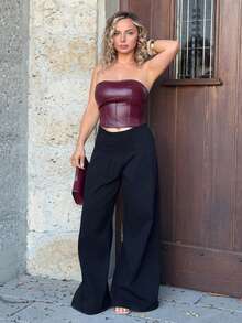 Jeta Ari Casual Washed High Waist Wide Leg Jeans Black Fall - Black - View 1