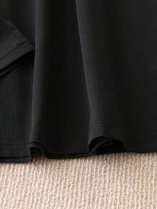 Linhara Pantalones casuales de unicolor talla grande - Negro - Ver 3