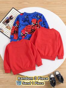 Young Boys Sweatshirt With Baby Blue Body Contrast Ribbed Sleeves Crew Neck Loose Casual Fit Mecha Hero Graphic BRISK School Autumn - Multicolor - View 3