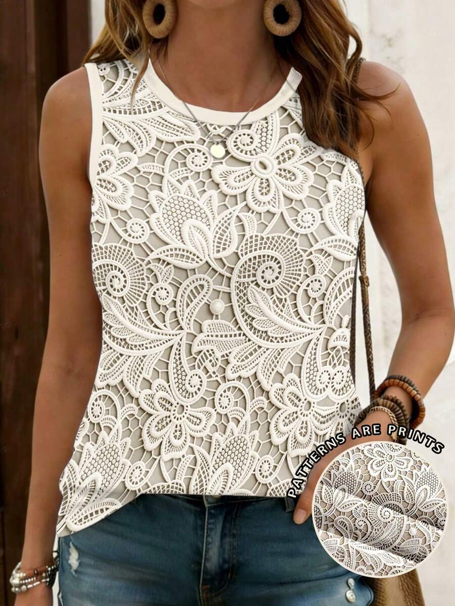 Calvaya Plus Size Solid Color Textured Sleeveless Round Neck Tank Top - Multicolor - View 1