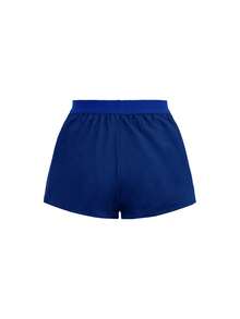 SHEIN Cheerettes 女款 2 件組純色高腰運動短褲－白色 藍色 休閒健身 - 彩色 - 查看 9