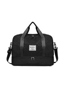 1PC Large Capacity Travel Duffel Bag Extra Large Overnight Weekender Tote For Women Multi Compartment Wet Dry Separation Side Pockets Shoe Compartment Lightweight Argyle Pattern Luggage For Travel Business Trip Fitness Gym Adventure Overnight - View 10