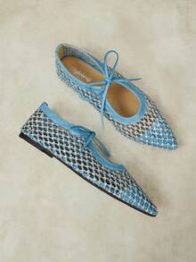 Styleloop Ladies, Willow Nails, Buckles, Flat Shoes. - Light blue - View 5