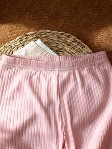 SHEIN Tween Girl LMoss Tween Girl Tween Girl Multi-Pack Solid Color Knit Cycling Leggings Pcs - Multicolor - View 2