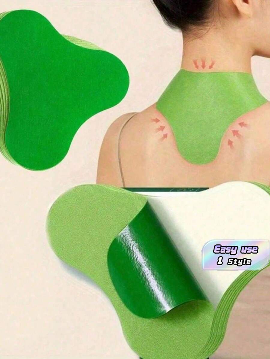 80pcs Self-Heating Patch, Moxa Cervical Vertebrae Patch, Natural Moxa Heat Patch, Joint Patch, Muscle Patch, Knee Patch, Back Patch, Neck Patch, Shoulder Patch, Moxa Patch, Breathable Cervical Vertebrae Patch Made Of Herbal Ingredients, Comfortable And Breathable To Help Relax Your Neck - Green - View 1