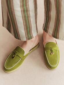 Rosivie Women's Daily Travel Versatile Fashion Casual Mules Flats - Green - View 6