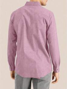 Manfinity Homme Men's Plus Size Casual Modest Versatile Commuter Shirt Vacation Soft Pink Autumn - Pink - View 2